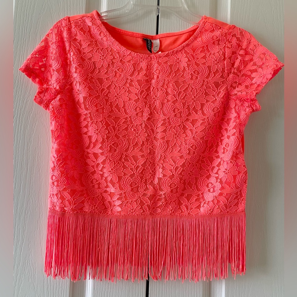 H&M Lace Fringe Top - Orange